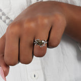 Yellow Heart Cut Lab Grown Diamond Leaf Twig Engagement Ring