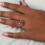 Yellow Heart Cut Lab Grown Diamond Leaf Twig Engagement Ring