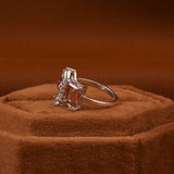 Pink Emerald Cut Lab Grown Diamond Cluster Engagement Ring
