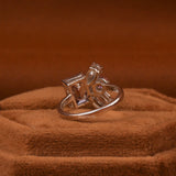 Pink Emerald Cut Lab Grown Diamond Cluster Engagement Ring