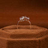 Pink Emerald Cut Lab Grown Diamond Cluster Engagement Ring