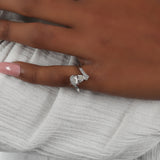 Pear Cut Lab Grown Diamond Double Bypass Engagement Ring