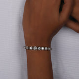 Round Cut Lab Grown Diamond Half Tennis Bracelet
