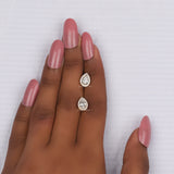 Pear Cut Lab Grown Diamond Halo Stud Earrings