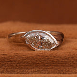 East West Marquise Cut Lab Grown Diamond Bezel Solitaire Engagement Ring
