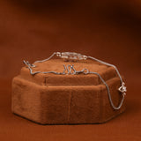 Pink Radiant Cut Lab Grown Diamond Dainty Halo Bracelet