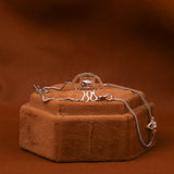 Pink Radiant Cut Lab Grown Diamond Dainty Halo Bracelet