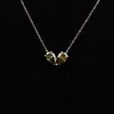 Green Pear Cut Lab Grown Diamond Toi et Moi Pendant Necklace