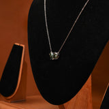 Green Pear Cut Lab Grown Diamond Toi et Moi Pendant Necklace