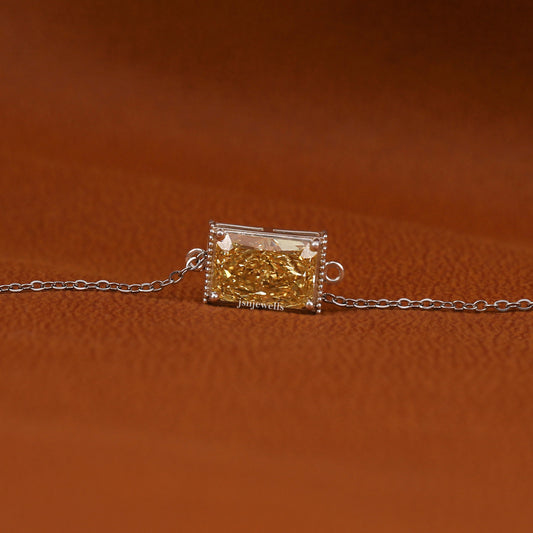 Yellow Radiant Cut Lab Grown Diamond Solitaire Bracelet