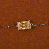 Yellow Radiant Cut Lab Grown Diamond Solitaire Bracelet