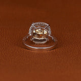 Yellow Cushion Cut Lab Grown Diamond Halo & Pave Engagement Ring