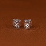 Pink Cushion Cut Lab Grown Diamond Solitaire Stud Earrings