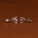 Pink Cushion Cut Lab Grown Diamond Solitaire Stud Earrings