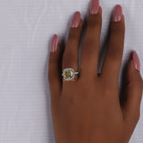 Yellow Cushion Cut Lab Grown Diamond Halo & Pave Engagement Ring