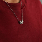 Green Pear Cut Lab Grown Diamond Toi et Moi Pendant Necklace