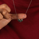 Green Pear Cut Lab Grown Diamond Toi et Moi Pendant Necklace