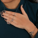 Pink Radiant Cut Lab Grown Diamond Dainty Halo Bracelet