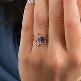 Pink Emerald Cut Lab Grown Diamond Cluster Engagement Ring
