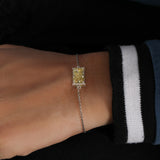 Yellow Radiant Cut Lab Grown Diamond Solitaire Bracelet