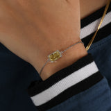 Yellow Radiant Cut Lab Grown Diamond Solitaire Bracelet