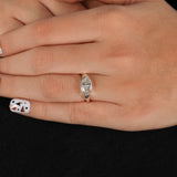 East West Marquise Cut Lab Grown Diamond Bezel Solitaire Engagement Ring