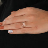 East West Pink Emerald Cut Lab Grown Diamond Split Shank Solitaire Engagement Ring