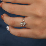Kite Cut Lab Grown Diamond V Shape Solitaire Engagement Ring