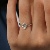 Kite Cut Lab Grown Diamond V Shape Solitaire Engagement Ring