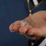 Kite Cut Lab Grown Diamond V Shape Solitaire Engagement Ring