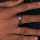 Emerald Cut Lab Grown Diamond Tension Solitaire Men's Ring