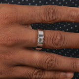 Emerald Cut Lab Grown Diamond Tension Solitaire Men's Ring