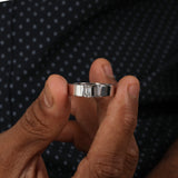 Emerald Cut Lab Grown Diamond Tension Solitaire Men's Ring