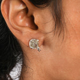 Yellow Cushion Cut Lab Grown Diamond Solitaire Stud Earrings