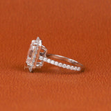 Radiant Cut Lab Grown Diamond Halo & Pave Engagement Ring