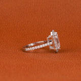 Radiant Cut Lab Grown Diamond Halo & Pave Engagement Ring