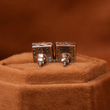 Round Cut Lab Grown Diamond Cluster Stud Earrings