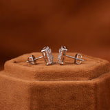 Round & Baguette Cut Lab Grown Diamond Cluster Earrings