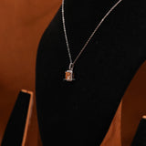 Yellow Square Radiant Cut Lab Grown Diamond Halo Pendant Necklace