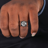 Round Cut Lab Grown Diamond Bezel Solitaire Men's Ring