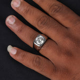 Round Cut Lab Grown Diamond Bezel Solitaire Men's Ring