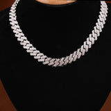 Round Cut Lab Grown Diamond Cuban Chain Necklace