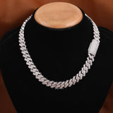 Round Cut Lab Grown Diamond Cuban Chain Necklace