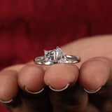 Elegant Pear Shaped Engagement Ring Featuring Princess Cut Diamond