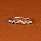 Round Cut Lab Grown Diamond Half Eternity Wedding Band