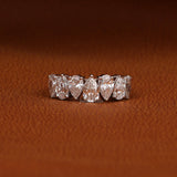 Pear Cut Lab Grown Diamond Half Eternity Wedding Band