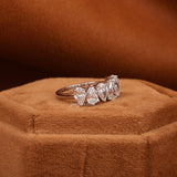 Pear Cut Lab Grown Diamond Half Eternity Wedding Band