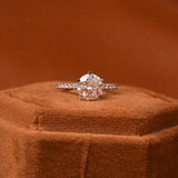 Round Cut Lab Grown Diamond Pave Setting Engagement Ring