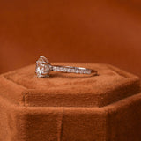 Round Cut Lab Grown Diamond Pave Setting Engagement Ring