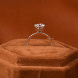 Round Cut Lab Grown Diamond Pave Setting Engagement Ring